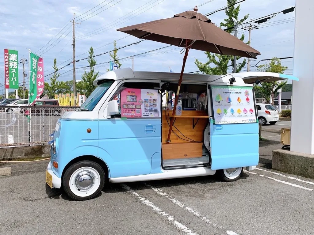 ソフトバンク和歌山北の夏祭りイベント２日目の出店中のかき氷キッチンカー